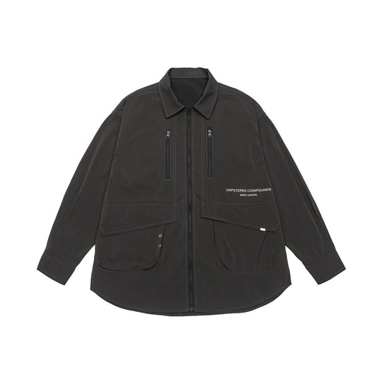 Unisex Technisches Overshirt-Jacke im Boxy-Cut mit Frontreißverschluss und Multifunktions-Taschen Nord Taschen