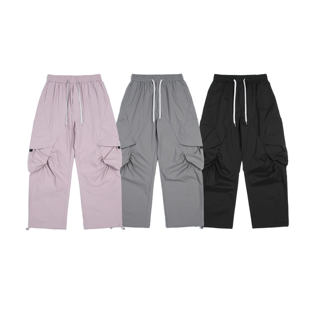 Herren Funktionale Cargo‑Hose im Tech‑Nylon mit elastischem Bund und Kordelzug Nord Taschen