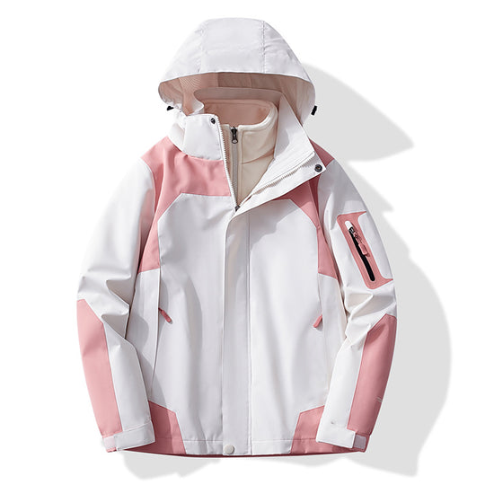 Damen Multifunktionale Trekking-Softshelljacke mit herausnehmbarer Fleece‑Innenlage und Kapuze Nord Taschen