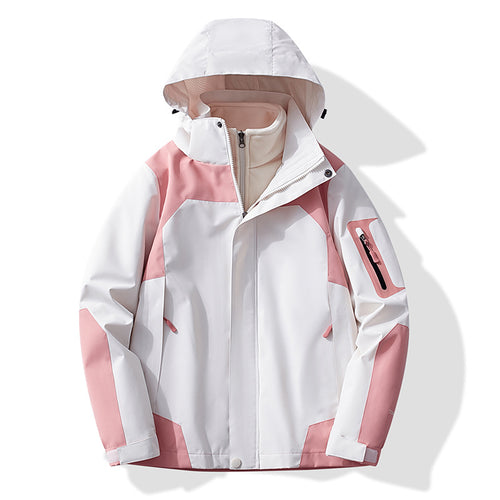 Damen Multifunktionale Trekking-Softshelljacke mit herausnehmbarer Fleece‑Innenlage und Kapuze Nord Taschen