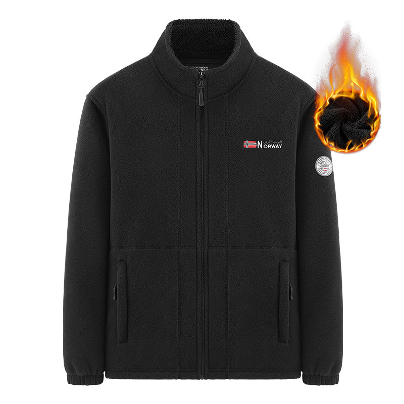 Herren Isolierende Zip‑Fleecejacke mit hohem Kragen und Soft‑Teddyinnenfutter Nord Taschen