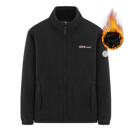 Herren Isolierende Zip‑Fleecejacke mit hohem Kragen und Soft‑Teddyinnenfutter Nord Taschen