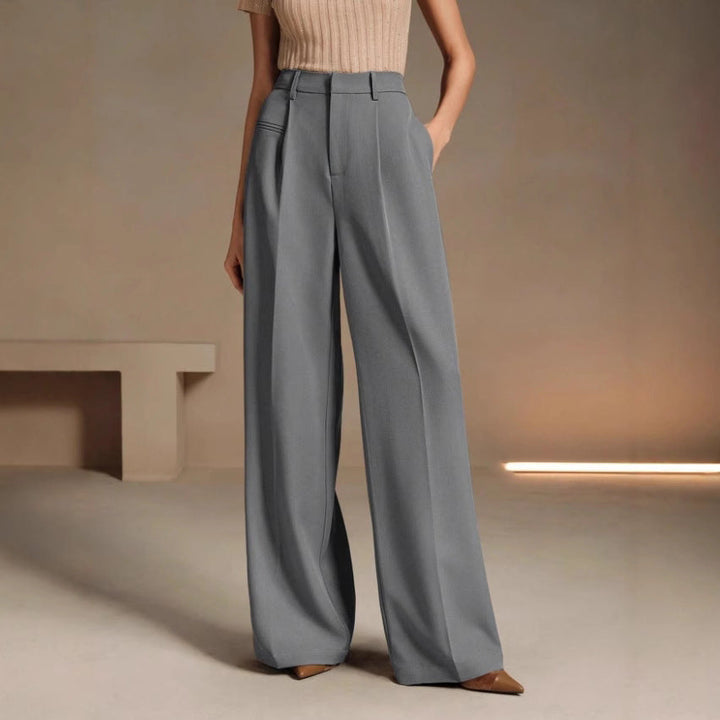 Damen Weite und elegante Anzughose mit hohen Bund