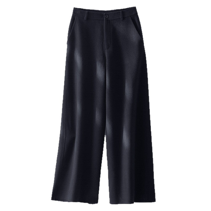 Damen Weite Wollhose mit hohem Bund und Taschen Nord Taschen