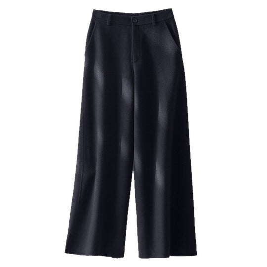 Damen Weite Wollhose mit hohem Bund und Taschen Nord Taschen