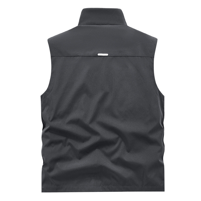 Herren Wasserabweisende Utility‑Weste mit mehreren Reißverschlusstaschen & hohem Stehkragen Nord Taschen