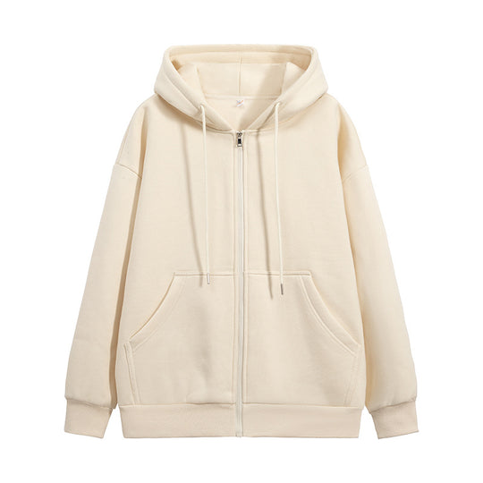 Unisex Oversize Kapuzen-Sweatjacke mit durchgehendem Reißverschluss, Kängurutaschen und gerippten Bündchen Nord Taschen