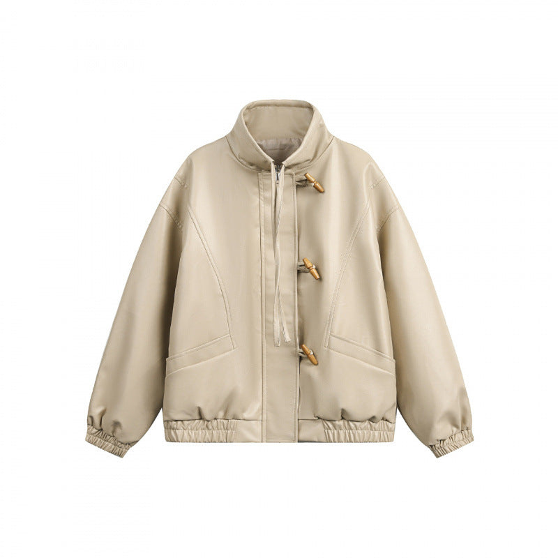 Unisex Kurz geschnittene Oversize-Jacke mit Knebelverschlüssen, hohem Stehkragen und elastischem Saum Nord Taschen