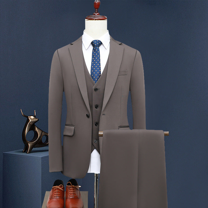 Herren Slim-Fit Dreiteiliger Business-Anzug mit Weste und schlanker Anzughose Nord Taschen