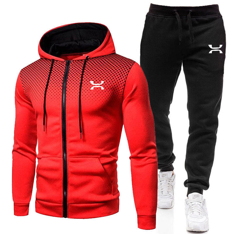 Arvani Herren Sportanzug mit Reißverschluss-Hoodie und Jogginghose