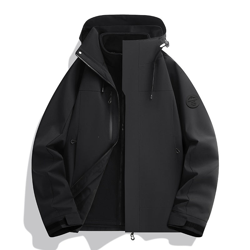 Herren Wetterfeste Softshelljacke mit Fleece‑Innenfutter, verstellbarer Kapuze & Reißverschluss‑Brusttasche Nord Taschen