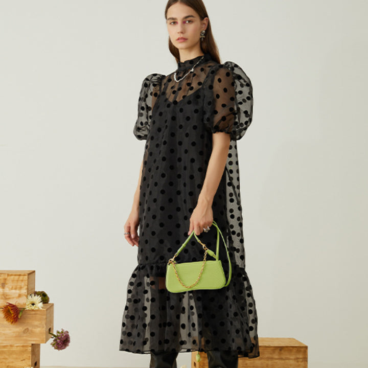Damen Clutch im Schlangenleder-Look mit Kettenriemen Nord Taschen