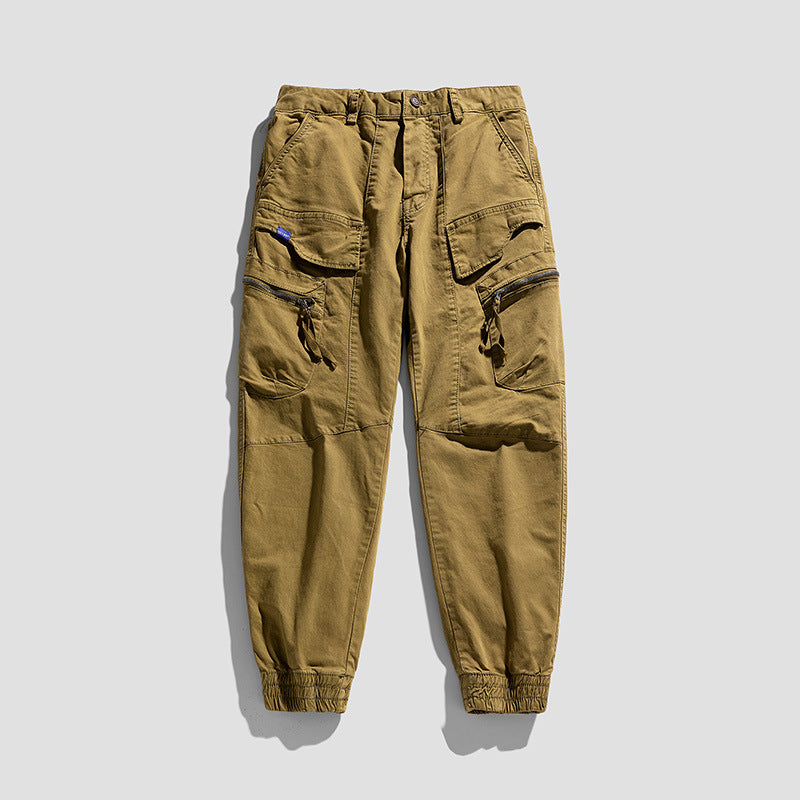 Herren Multifunktionale Cargo-Jogginghose im Tactical-Canvas-Stil mit Knie‑Paneelen, Reißverschluss‑ und Klappentaschen Nord Taschen