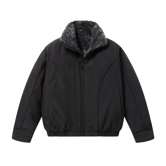 Herren Kurz geschnittene Thermobomberjacke mit hohem Teddykragen Nord Taschen