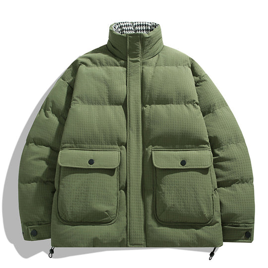Unisex Wattierte Steppjacke mit großen Pattentaschen, Stehkragen und Ripstop-Struktur Nord Taschen