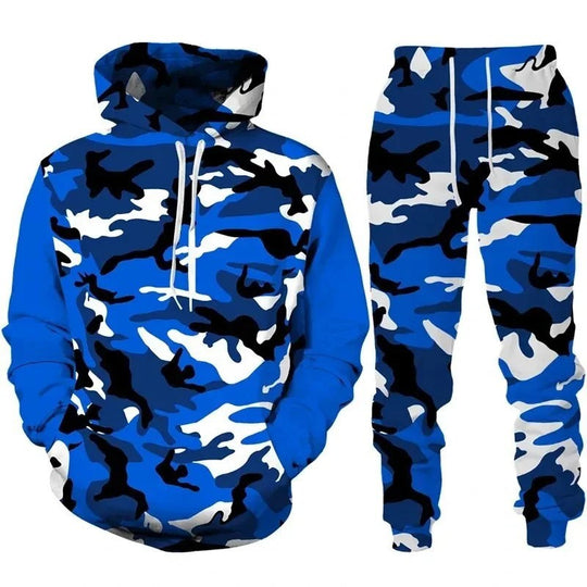 Herren Stylisches Kapuzensweatshirt und Jogginghose Set Nord Taschen