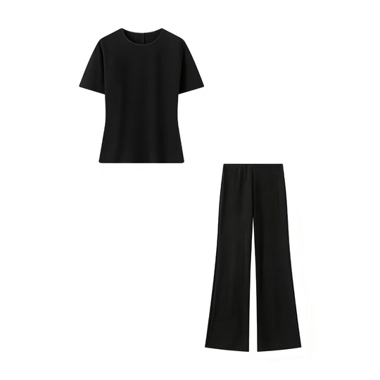 Damen Weite Satinhose mit hoher Taille und fließender Wide‑Leg‑Silhouette Nord Taschen
