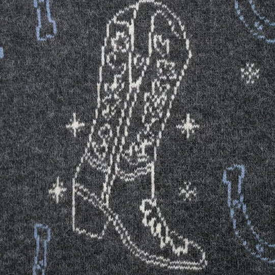 Damen Strickcardigan mit Pferde- und Hufeisen-Jacquard sowie dekorativen Stiefelknöpfen Nord Taschen