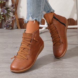 Damen Knöchelhohe Lederoptik-Sneaker mit seitlichem Reißverschluss und gepolstertem Komfortfußbett Nord Taschen