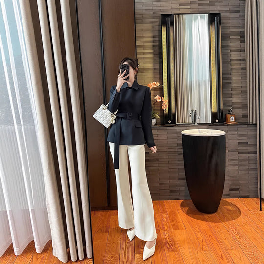 Damen Modischer Blazer mit Gürtel Nord Taschen