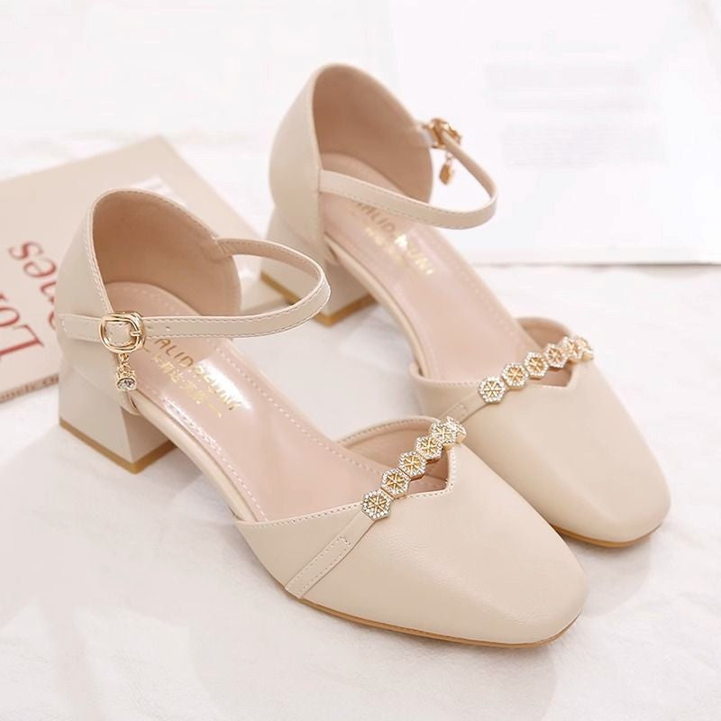Damen Elegante Hochzeits-Pumps mit dezentem Schmuckdetail und komfortablem Blockabsatz - Vittorelli