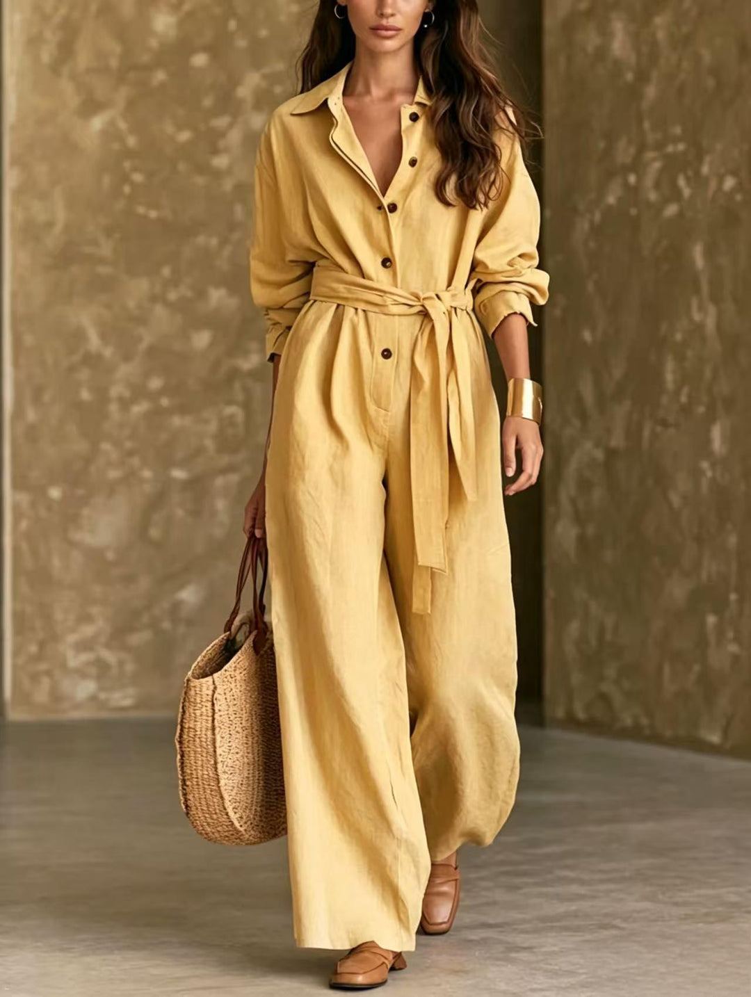 Damen Elegantes Hemdkleid mit Taillengürtel Nord Taschen