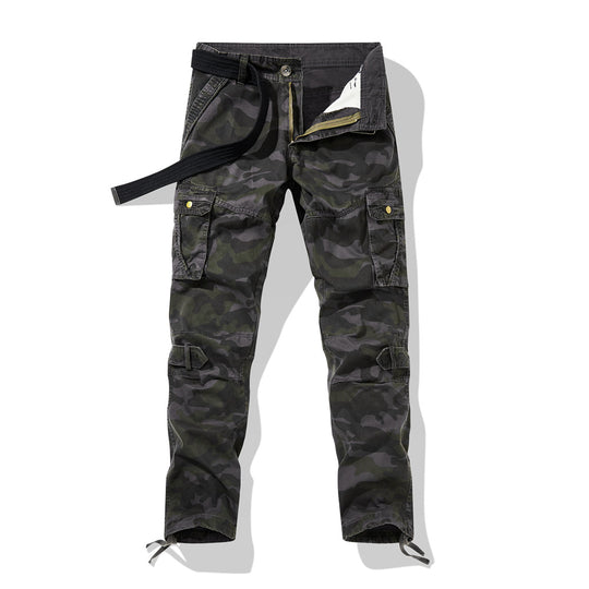 Herren Cargohhose im Military-Style mit verstärkten Knien, Multifunktions‑Taschen & Kordelbund Nord Taschen