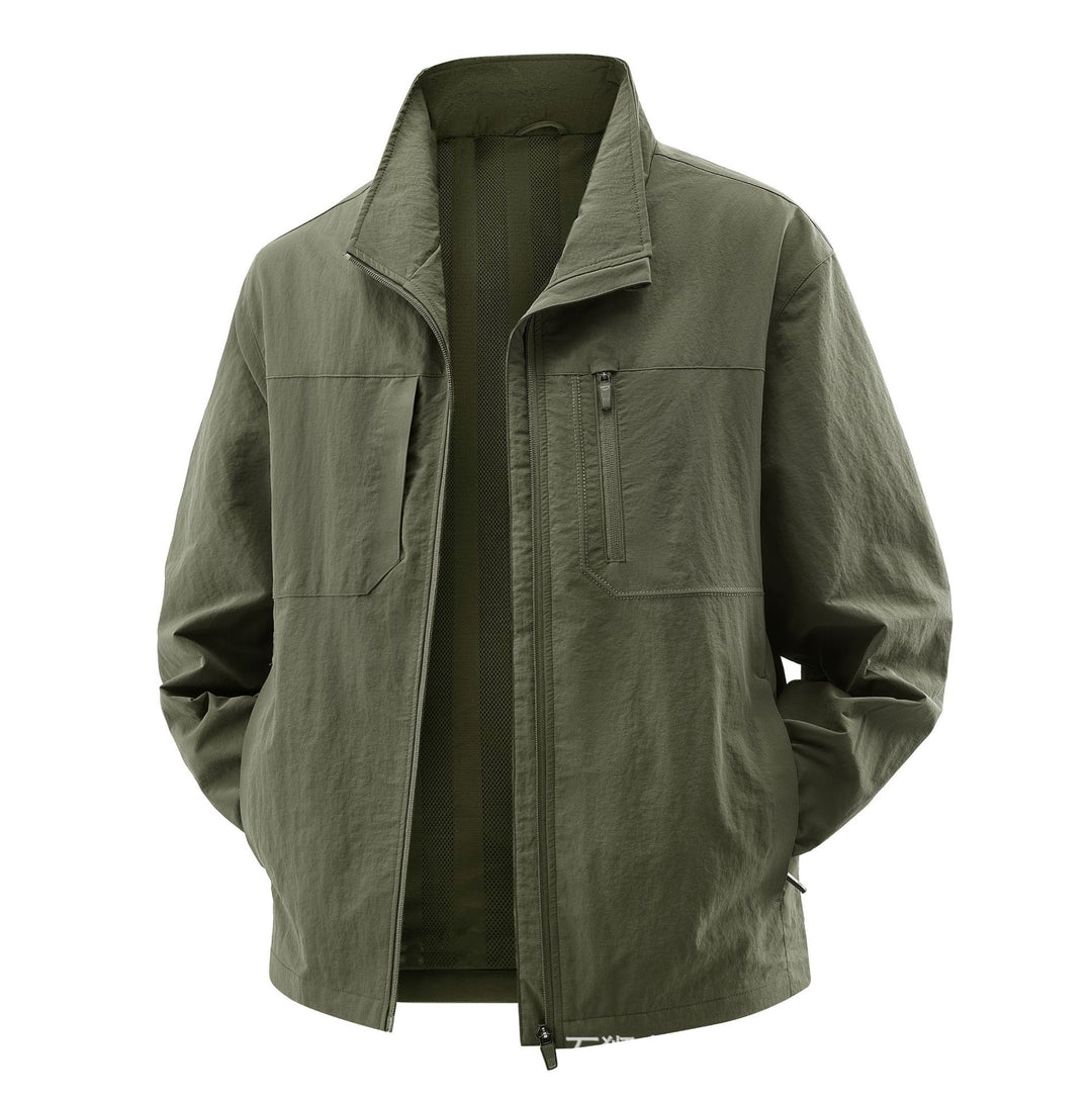 Herren Leichte Field-Utility-Jacke mit Mesh‑Futter, Stehkragen und Reißverschlusstaschen Nord Taschen