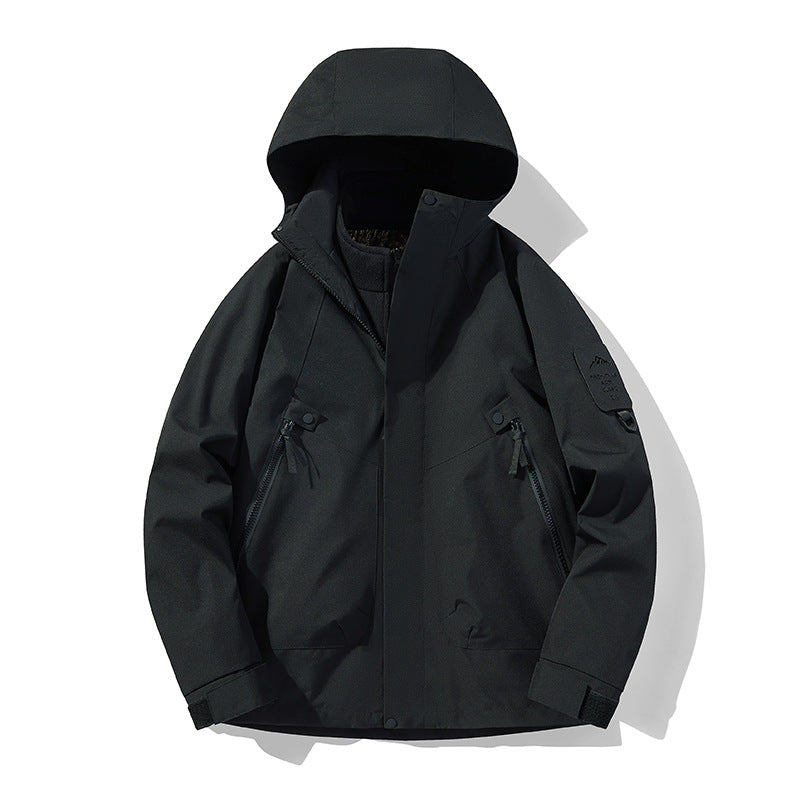 Unisex Wasserdichte, atmungsaktive Hardshell-Outdoorjacke mit Kapuze Nord Taschen