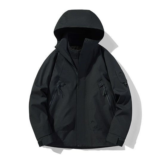Unisex Wasserdichte, atmungsaktive Hardshell-Outdoorjacke mit Kapuze Nord Taschen