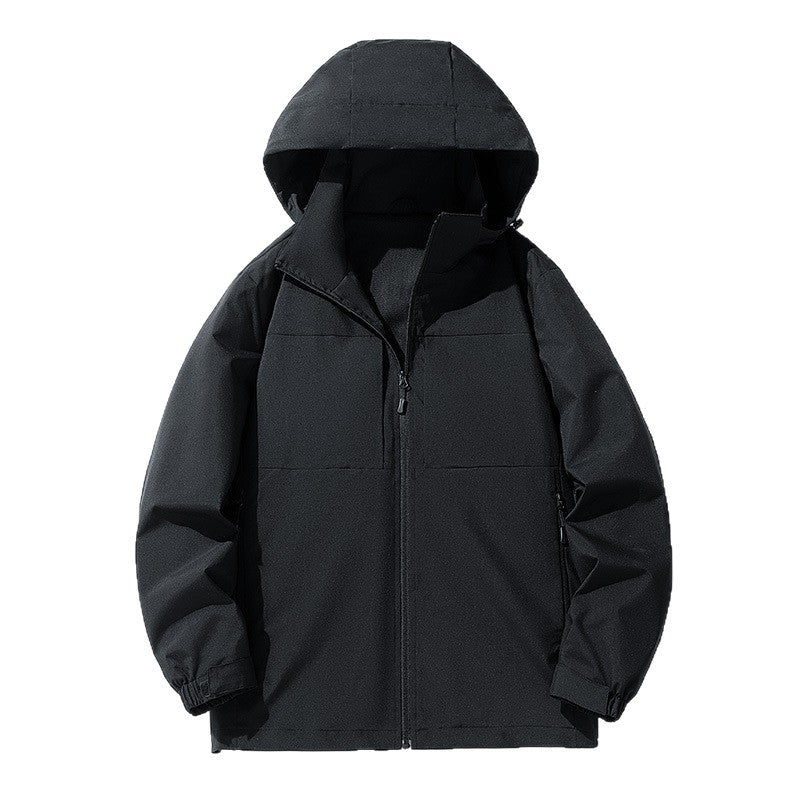 Herren Wasserabweisende Softshell-Outdoorjacke mit Kapuze, atmungsaktivem Netzfutter und verdecktem Reißverschluss Nord Taschen