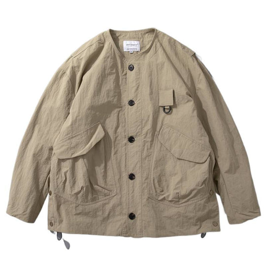 Herren Kragenlose Utility-Fieldjacke mit Pattentaschen und Kordelzug Nord Taschen