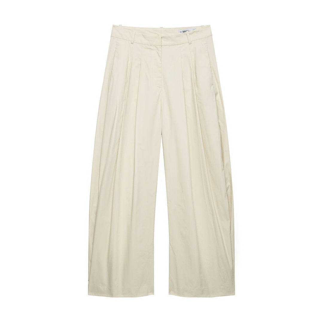 Damen Zweiteiliges Oversize-Hemd- und Weite-Faltenhose-Set Nord Taschen