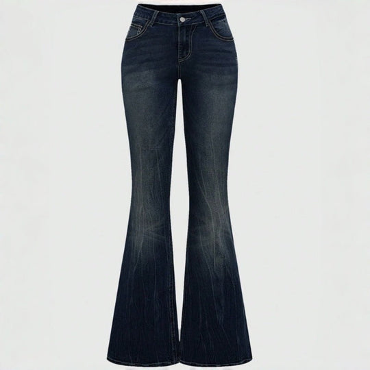 Damen Bootcut Jeans mit aufwendigen Stickereien und hohem Bund Avellé