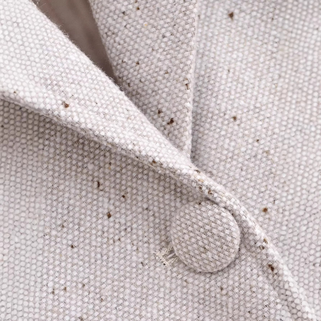 Damen Taillierter Bouclé‑Blazer mit Wiener Nähten und verdeckter Knopfleiste Nord Taschen