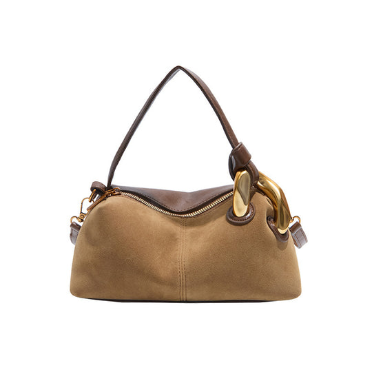 Damen Hobo-Tasche aus hochwertigem Wildleder mit edlem Kettenakzent Nord Taschen