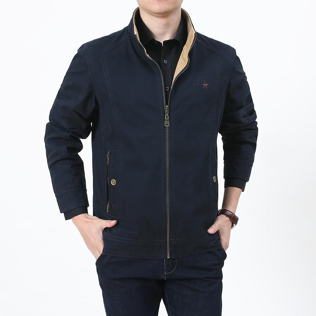 Herren leichte Übergangsjacke mit gesteppter Schulterpasse und Reißverschluss Nord Taschen