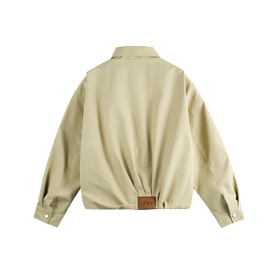 Unisex Kurzblouson im Boxy‑Cut mit Hemdkragen und gerafftem Saum Nord Taschen