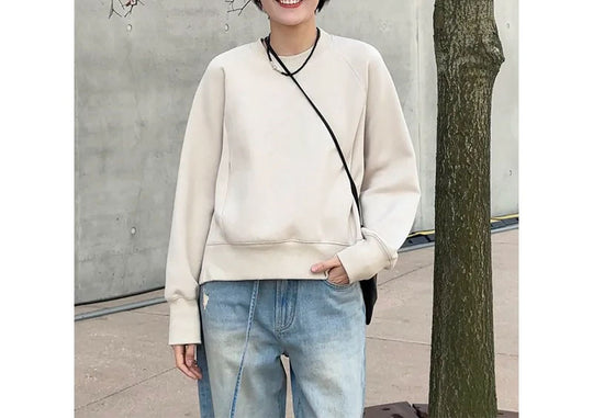 Damen Bequemer Sweatshirt mit raglan Ärmel Nord Taschen