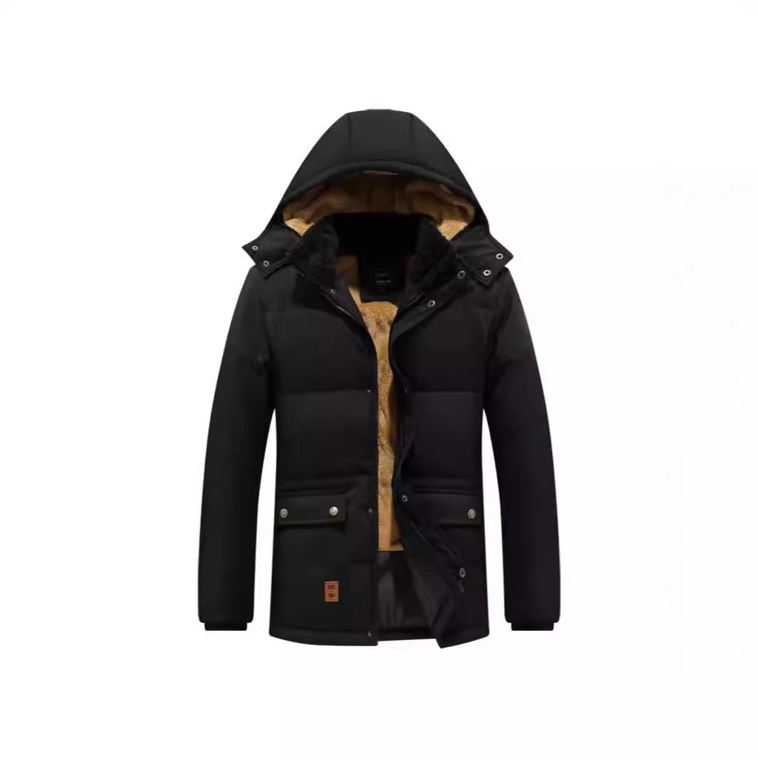 Herren Thermo-Parka mit kuscheliger Teddy-Innenfütterung und winddichter Außenhülle Nord Taschen