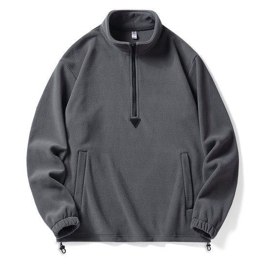 Herren Hochwertiger Fleece-Pullover mit Stehkragen
