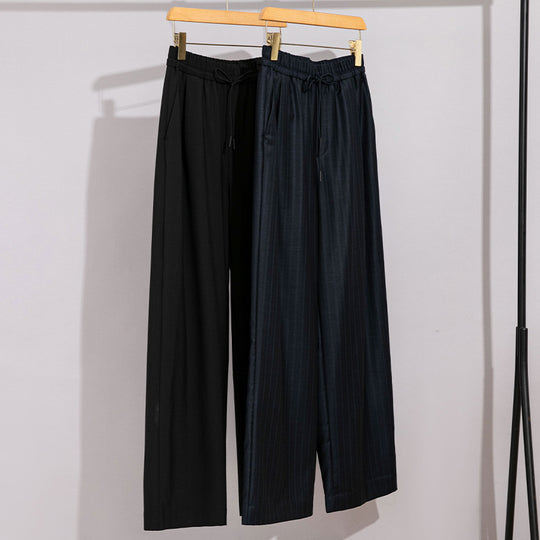 Damen weite Palazzo-Hose mit elastischem Bund und Tunnelzug Nord Taschen