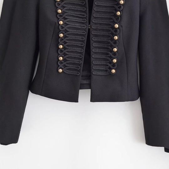 Damen 40+ taillierter Militärblazer mit Kordel- und Zierknopfdetails Nord Taschen