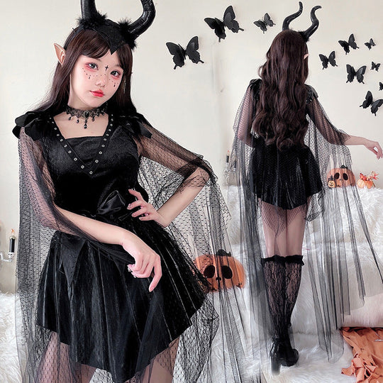 Damen verführerisches Halloween-Kostüm mit transparentem Tüll und zarten Details Nord Taschen