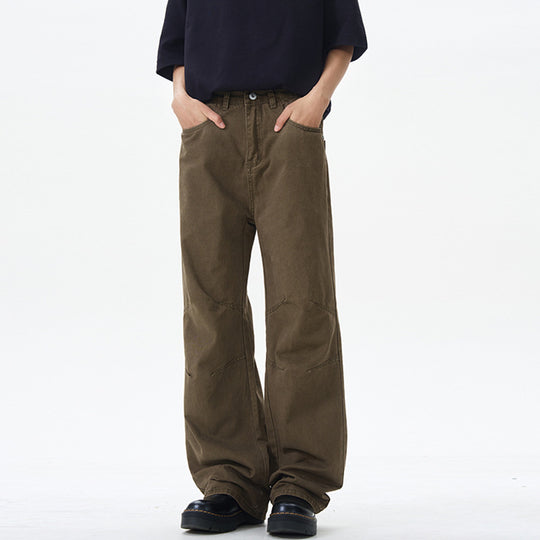 Herren Weite Baumwoll‑Twill‑Hose mit Knie‑Abnähern und fließender Palazzosilhouette Nord Taschen
