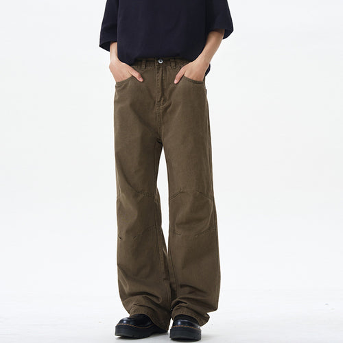 Herren Weite Baumwoll‑Twill‑Hose mit Knie‑Abnähern und fließender Palazzosilhouette Nord Taschen