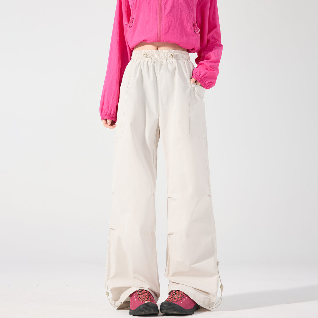 Damen Weite technische Cargo-Hose mit Kordelzugbund, verstellbarem Saum und Multifunktions-Taschen Nord Taschen