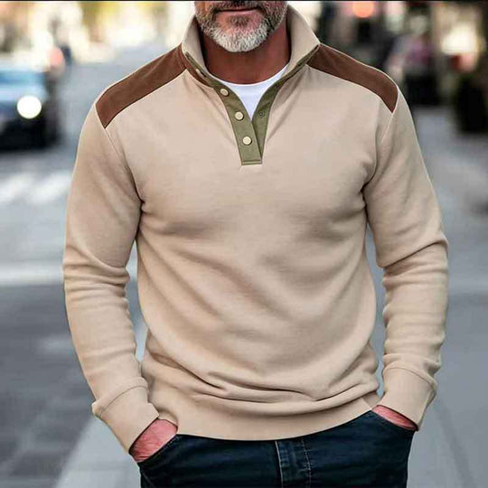 Herren Sportlicher Pullover mit Stehkragen Nord Taschen