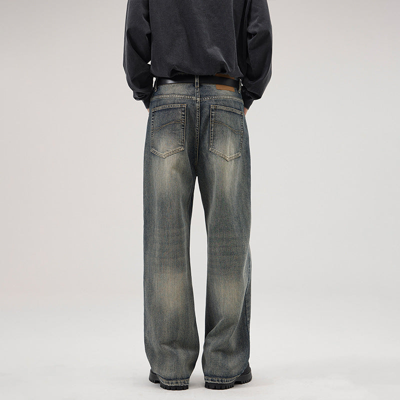 Herren Ultraweite Stonewashed-Baggy-Jeans mit tiefem Schritt und soften Fade-Details Nord Taschen