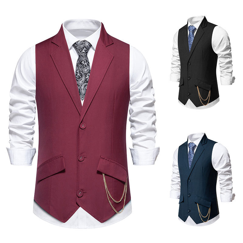 Herren elegante Anzugweste mit praktischen Taschen und modischen Akzenten